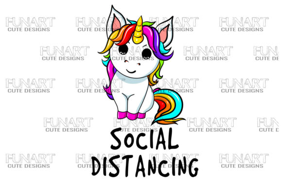 Download SOCIAL DISTANCING, CUTE UNICORN,PNG FILE - Social Collection