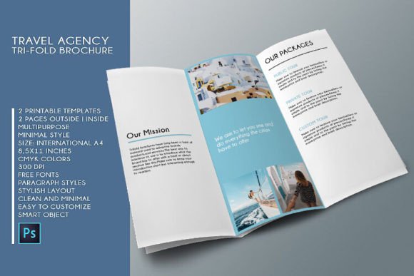 Download Trifold Agency Travel Brochure PSD - Agency Collection