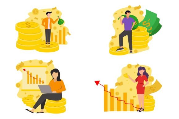 Download Finance Money Agency Flat Bundle Design - Premium Bundle