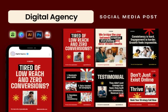 Download Bold Modern Digital Agency Social Media - Agency Collection
