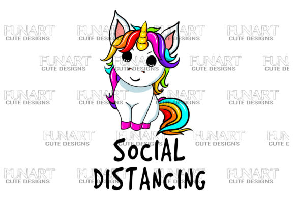 Download SOCIAL DISTANCING , UNICORN DESIGN , PNG - Social Collection