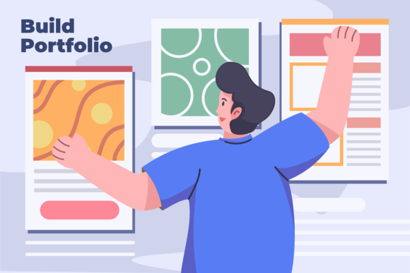 Download Making Portofolio Flat Illustration - Illustration Collection