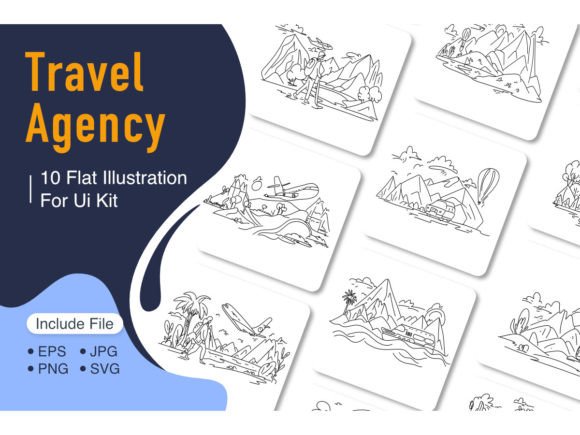 Download Travel Agency Trendy Flat Illustration - Illustration Collection