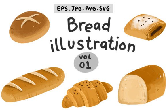 Download Bread Bakery Element Illustration Set - Illustration Collection